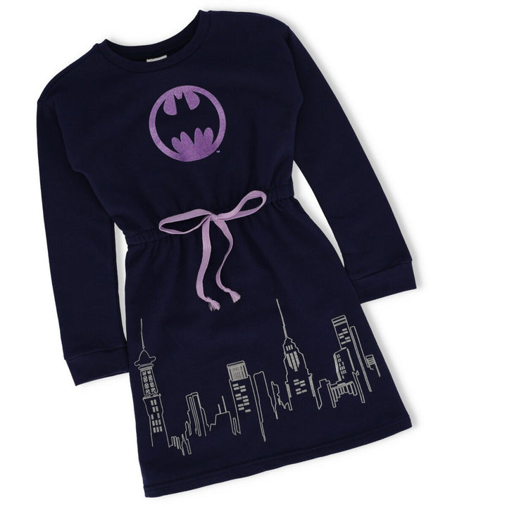 Pre-Girls Batgirl Printed Fleece Dress - Navy