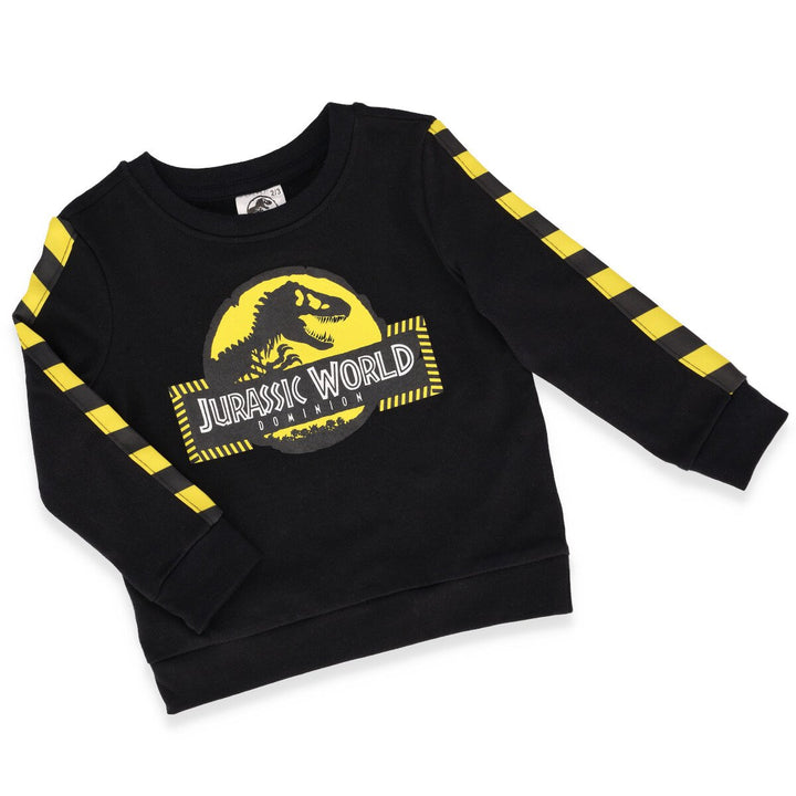 Pre-Boys Jurassic Hazzard Unbrushed Crew Top - Black