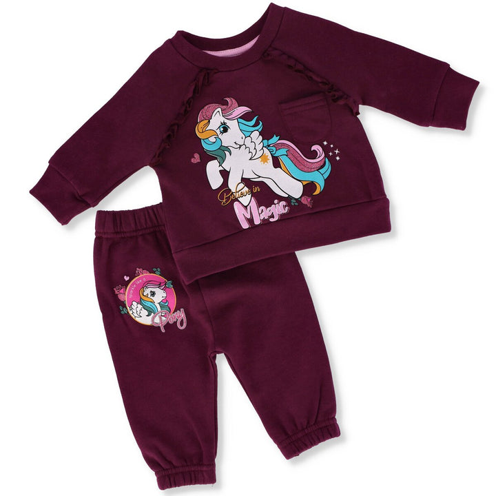 Baby Girls Fleece Frill Set - Purple