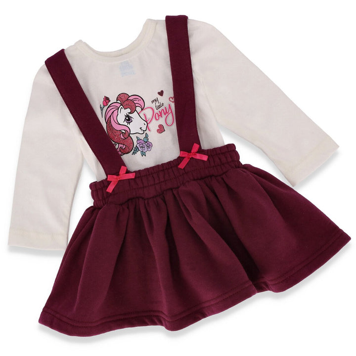 Baby Girls Spot Tee And Pinni Dress - Berry