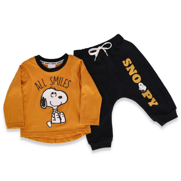 Baby Boys Snoopy Tee And Jogger Set - Black