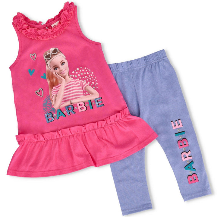 Pre-Girls Barbie Tunic And Legging Set - Pink