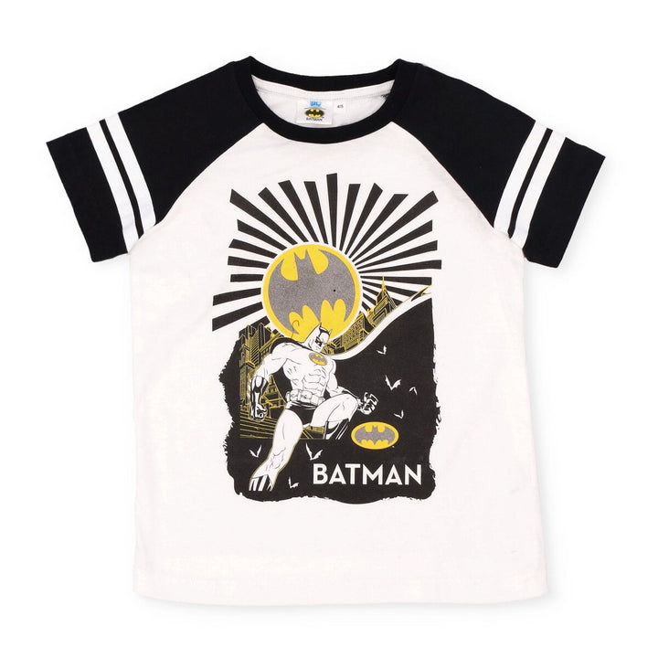 Pre-Boys Batman Raglan Printed Tee - White