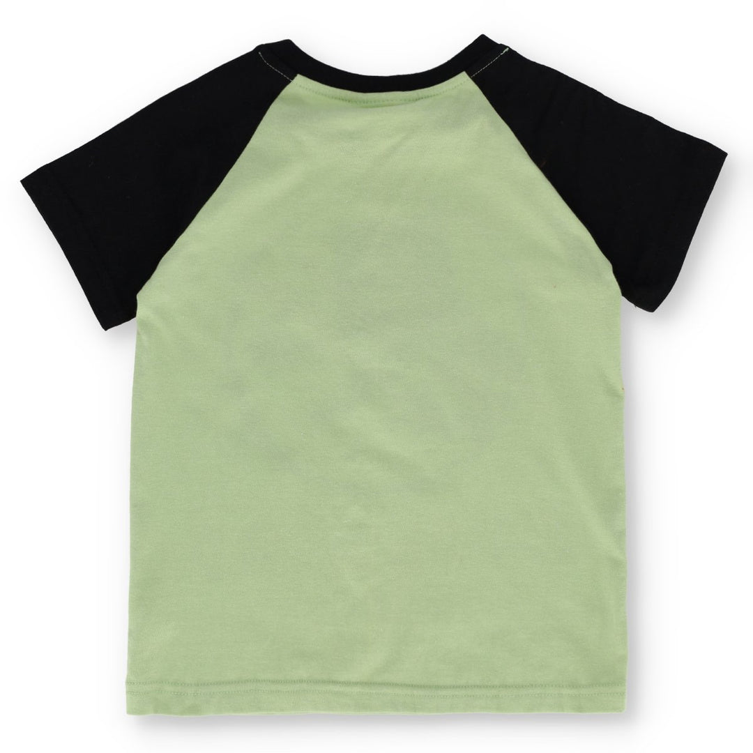 Pre-Boys Jurassic Raglan Flock Tee - Green