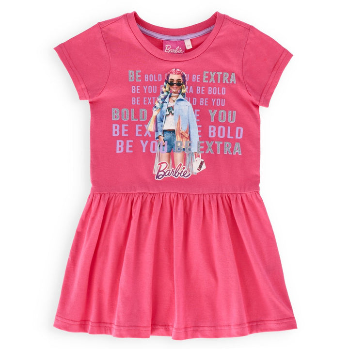 Pre-Girls Barbie Dropped Waist Dress - Cerise