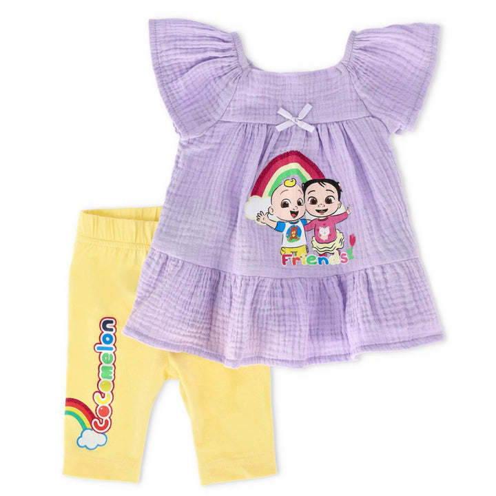 Girls Short Sleeve Cocomelon Legging Set