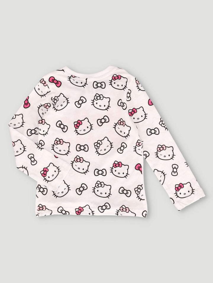 Pre-Girls Hello Kitty Long Sleeve Tee - White