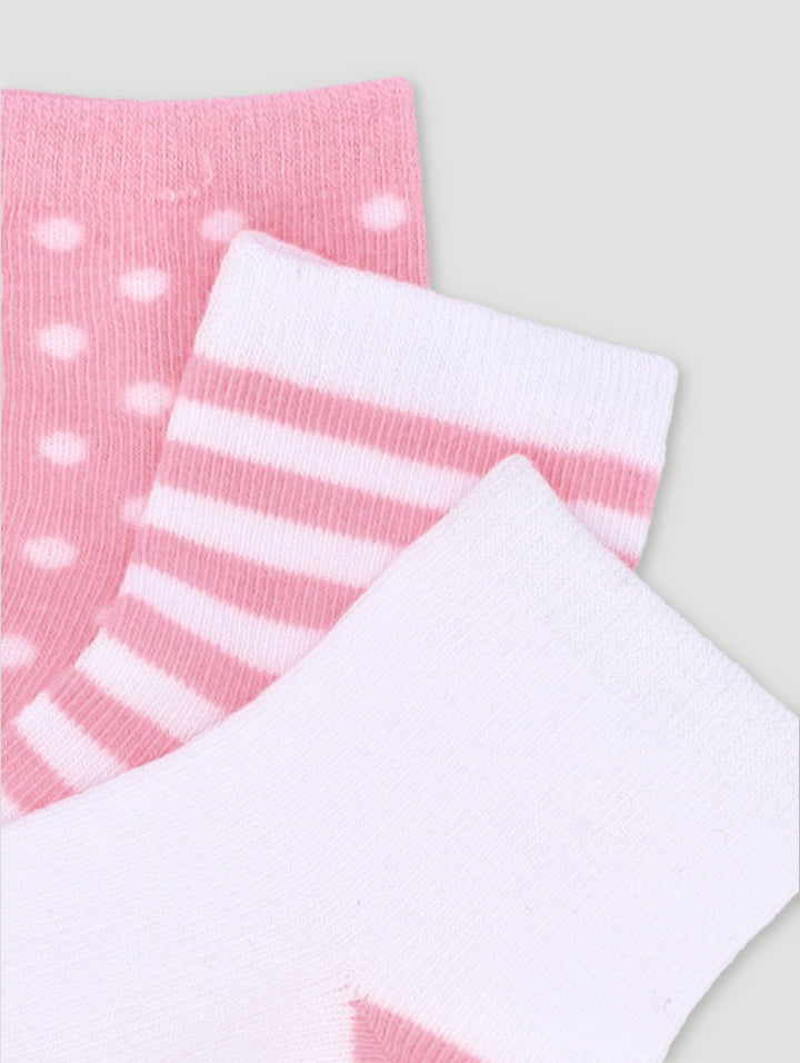 3 Pack Cotton Socks - Pink