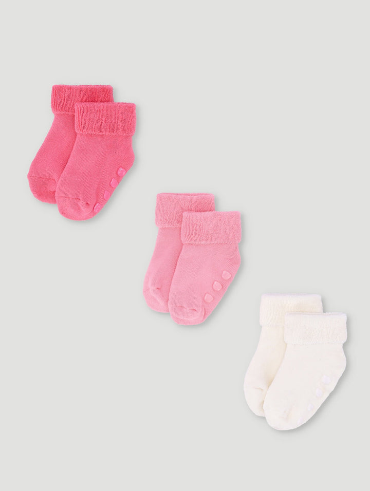 Core 3 Pack Towelling Socks - Pink