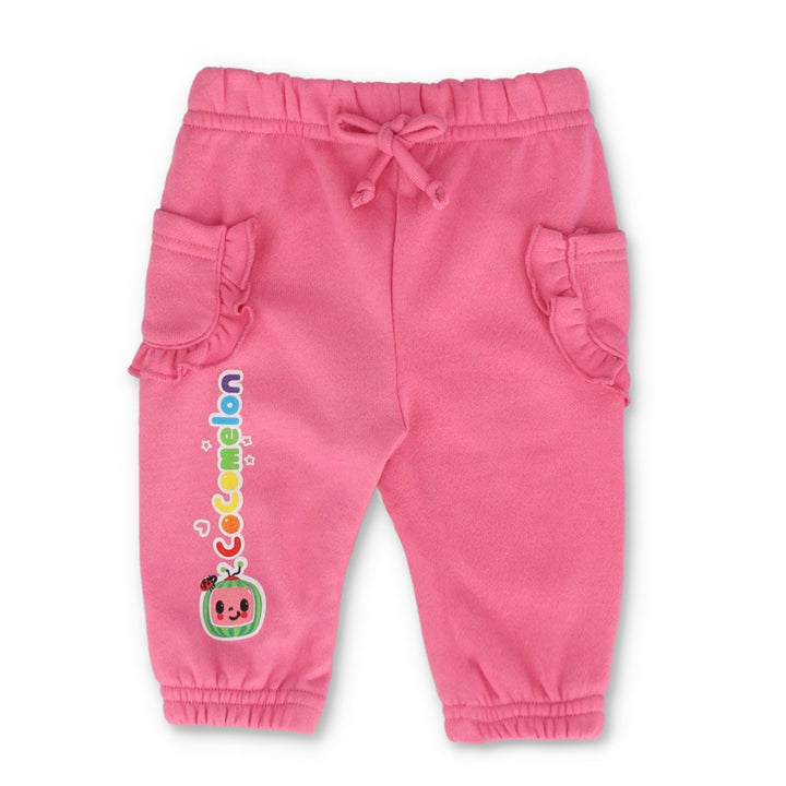 Baby Girls Cocomelon Fleece Bottoms - Pink