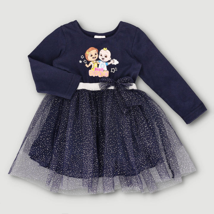 Cocomelon Long Sleeve Party Dress - Navy