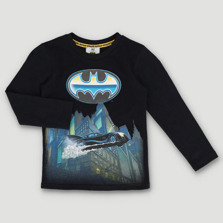 Pre-Boys Long Sleeve Batman Tee - Black