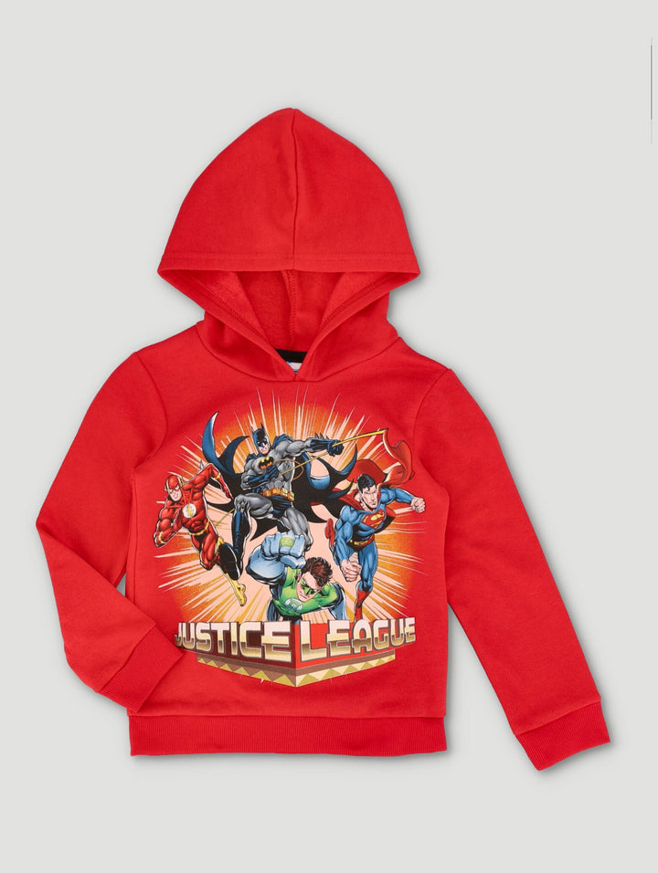 Pre-Boys Long Sleeve Justice League Hoody - Red