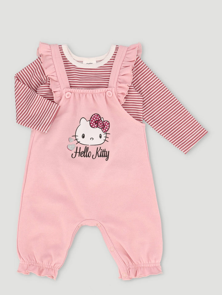 Baby Girls Dungaree Set - Pink