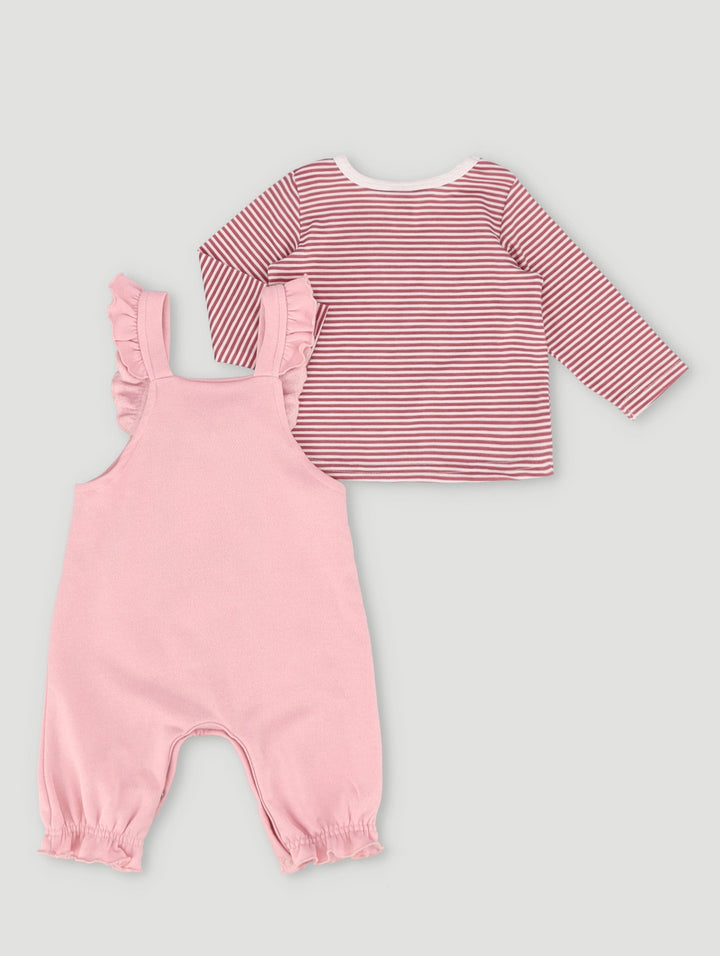 Baby Girls Dungaree Set - Pink