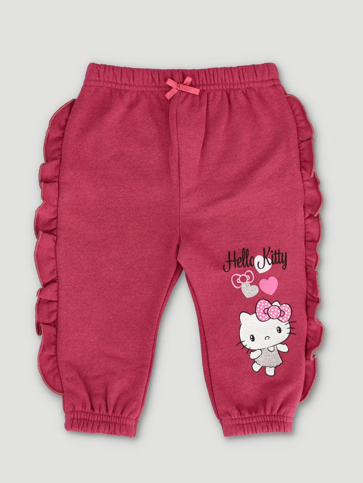 Baby Girls Fleece Bottoms - Berry