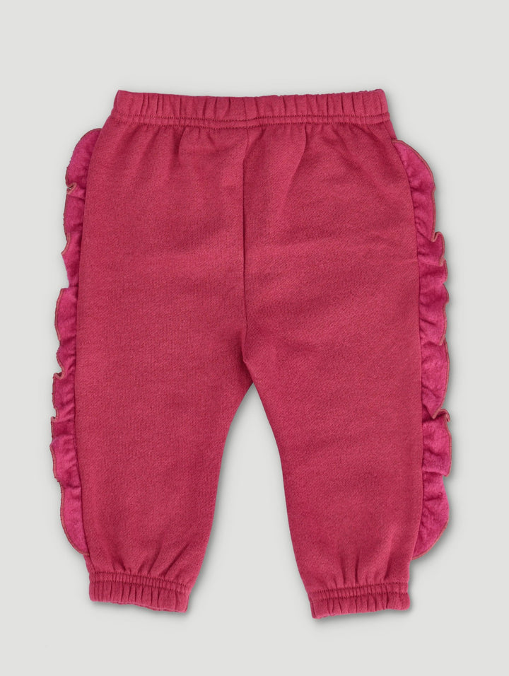 Baby Girls Fleece Bottoms - Berry