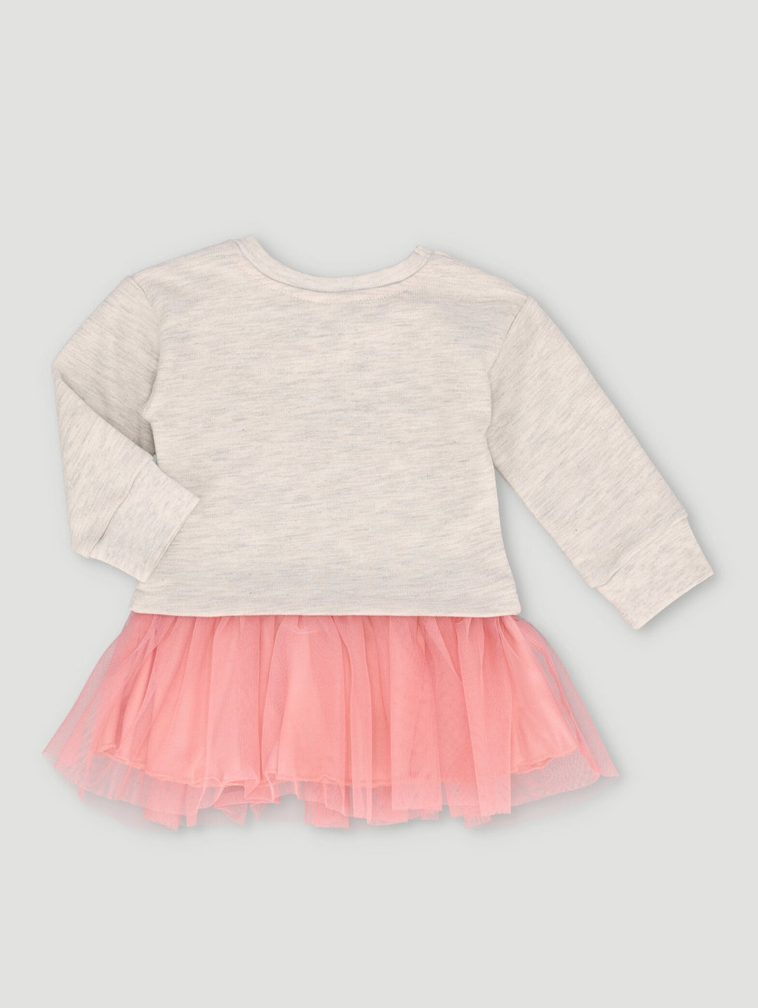 Baby Girls Long Sleeve Fleece Party Dress - Oatmeal