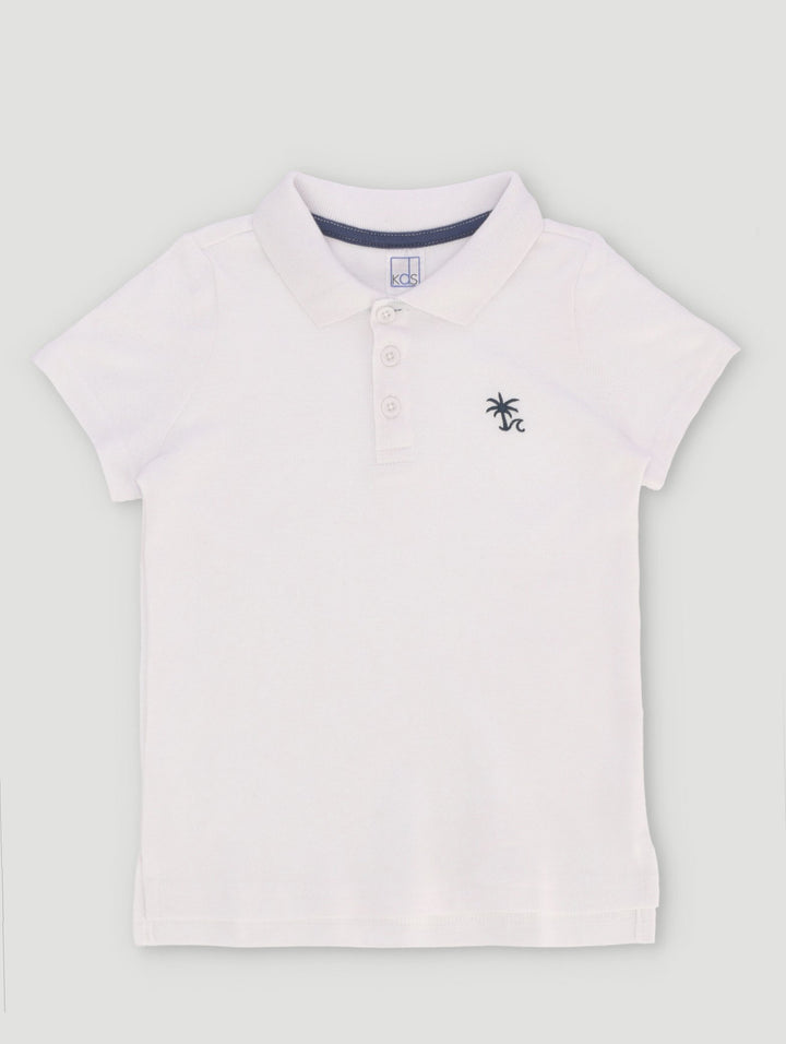 Pre-Boys Embroidered Golfer - White