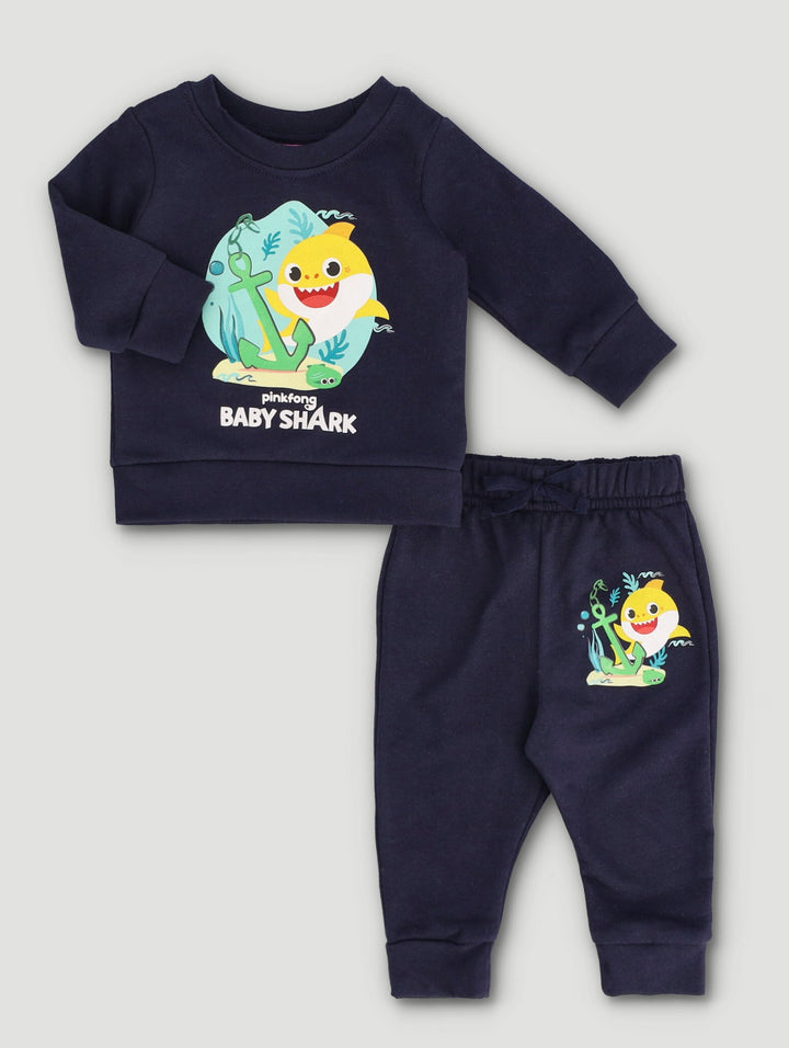 Baby Boys Babyshark Fleece Set - Navy