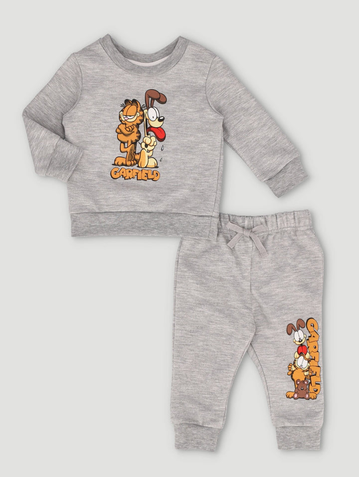 Baby Boys Garfield & Friends Fleece Set - Grey Melange