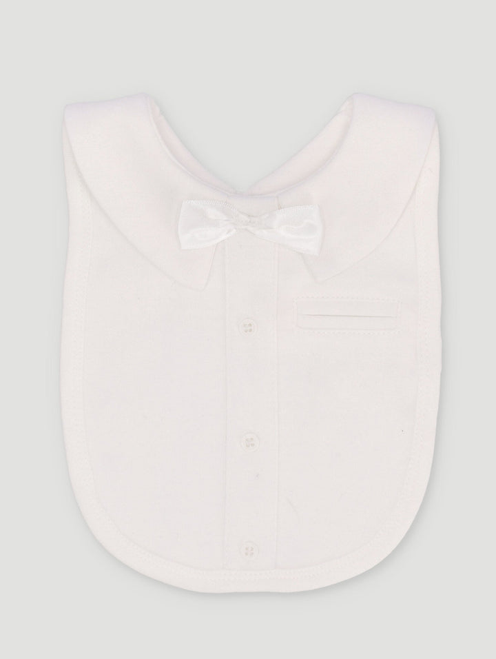 Baby Boys Novelty Christening Bib - White