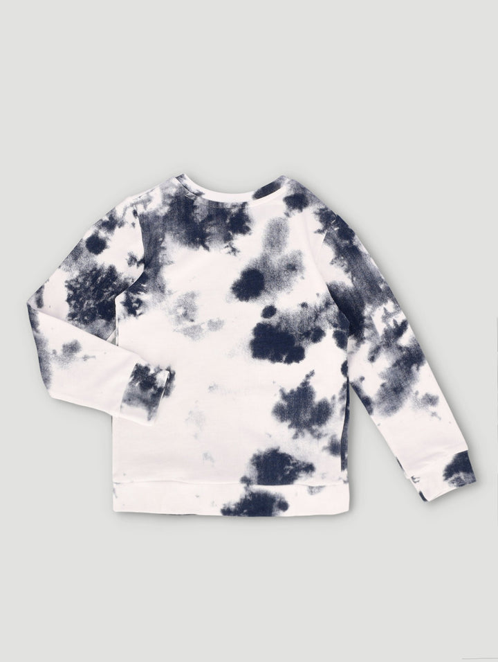 Pre-Boys Long Sleeve Batman Tie Dye Crew Sweat Top - Navy