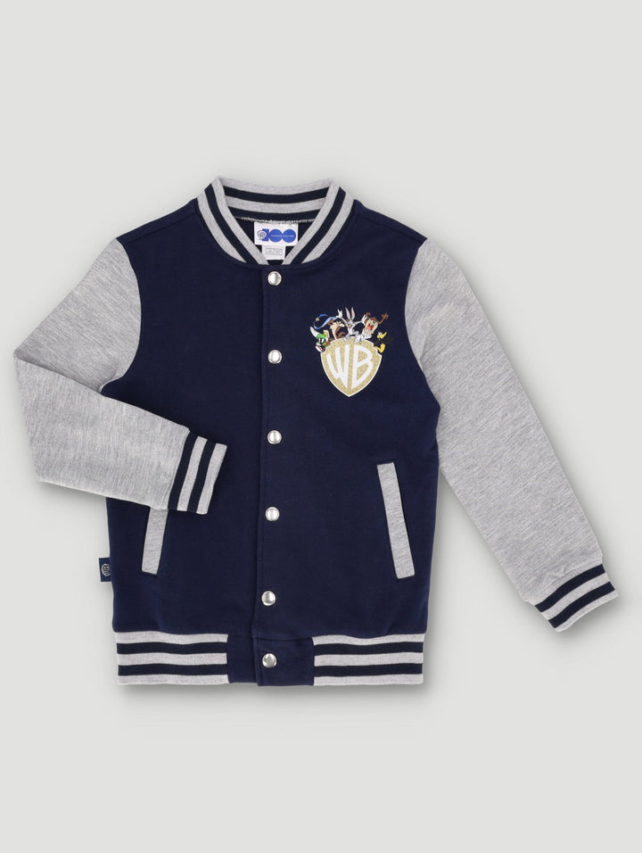 Pre-Boys Looney Baseball Jacket - Navy