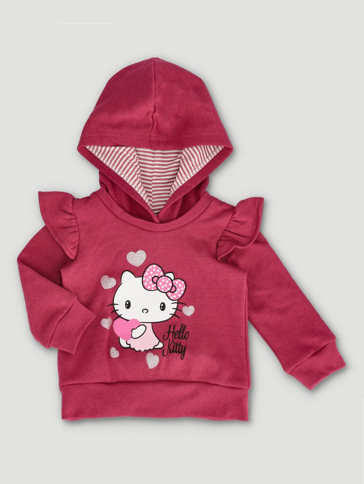 Baby Girls Hooded Sweat Top - Berry