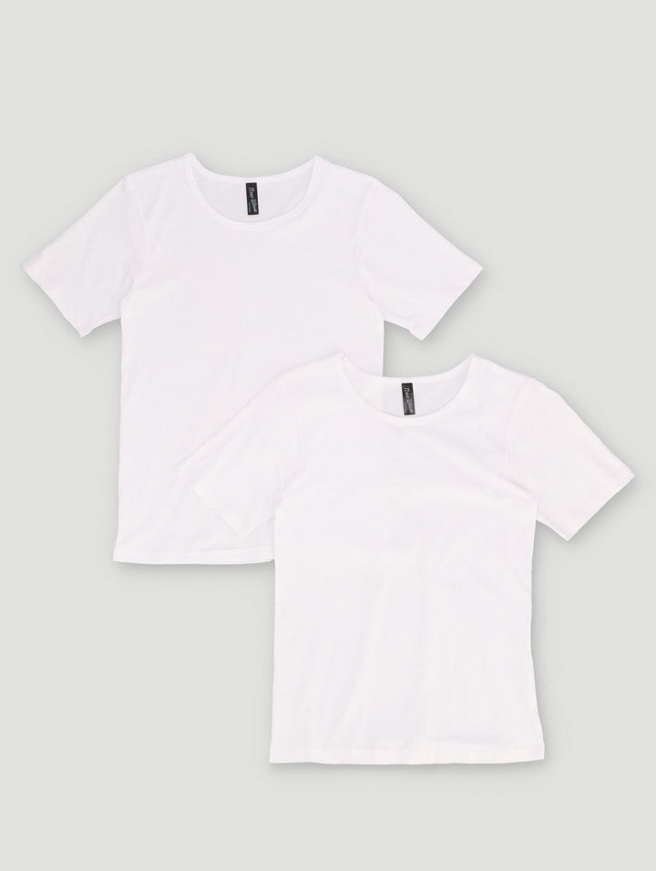 2 Pack Short Sleeve Vest - White