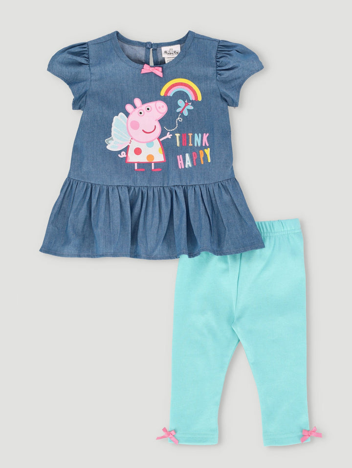 Baby Girls Peppa Pig Legging Set - Denim