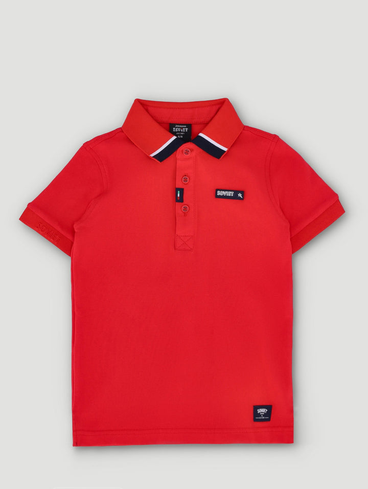 Pre-Boys Pique Golfer - Red