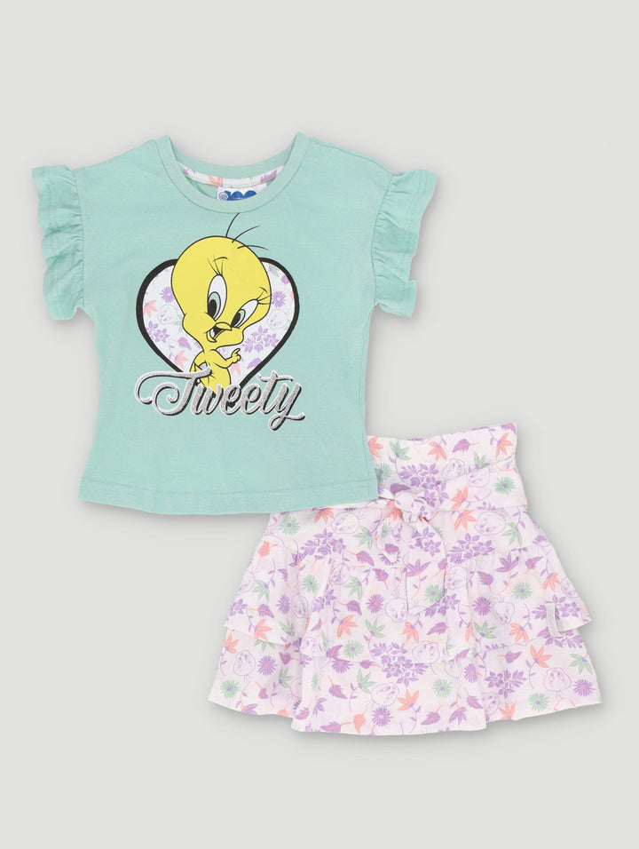 Pre-Girls Tweety Bird Skirt & Tee Set