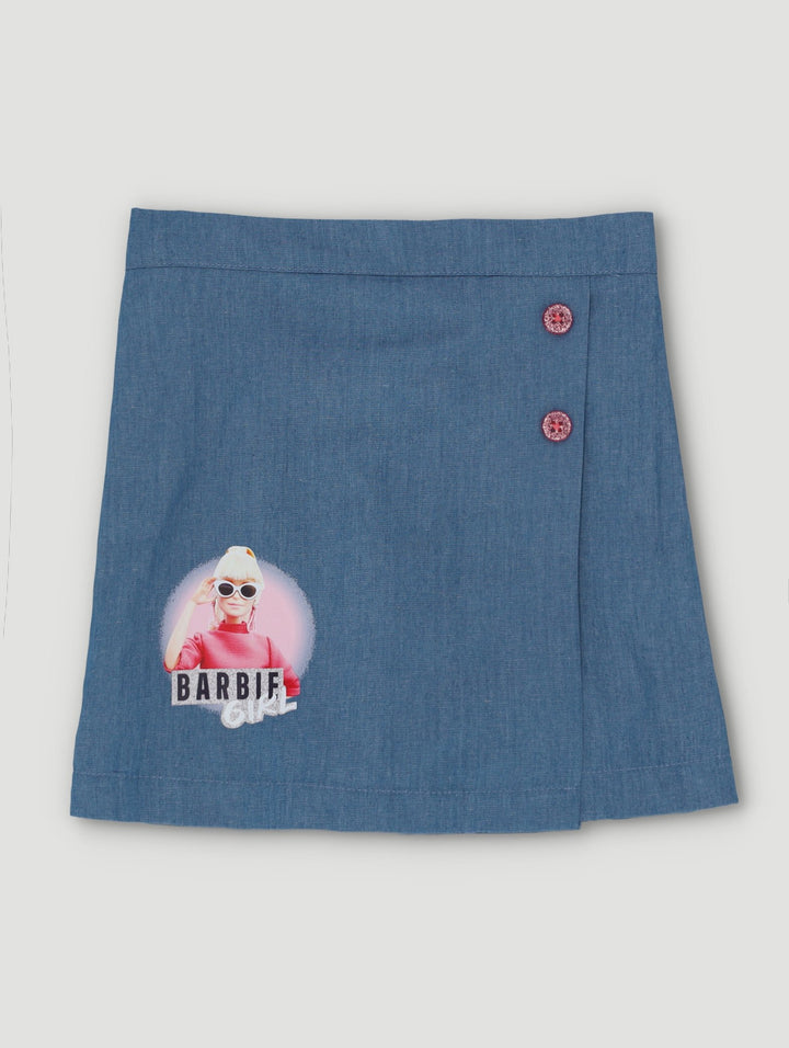 Pre-Girls Barbie Fashion Chambray Skort - Blue