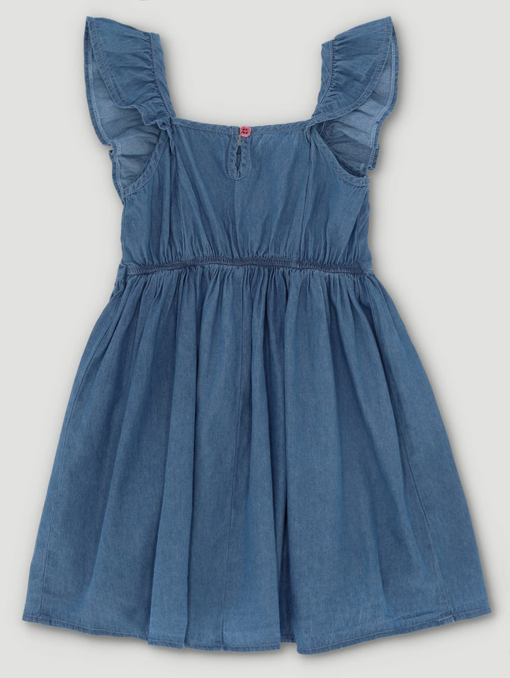 Pre-Girls Barbie Chambray Dress - Medium Blue