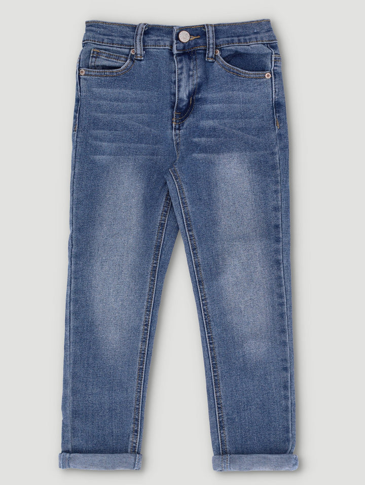 Pre-Boys Adjustable Denim Jeans - Light Blue