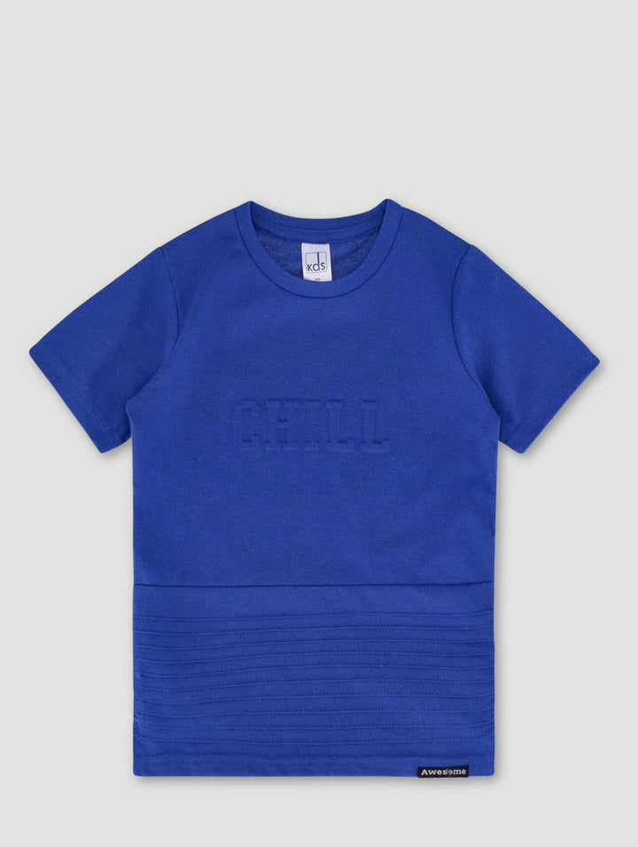 Pre-Boys Embossed Tee - Dark Blue