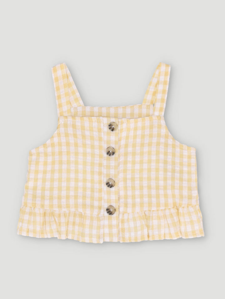 Pre-Girls Gingham Top - Yellow