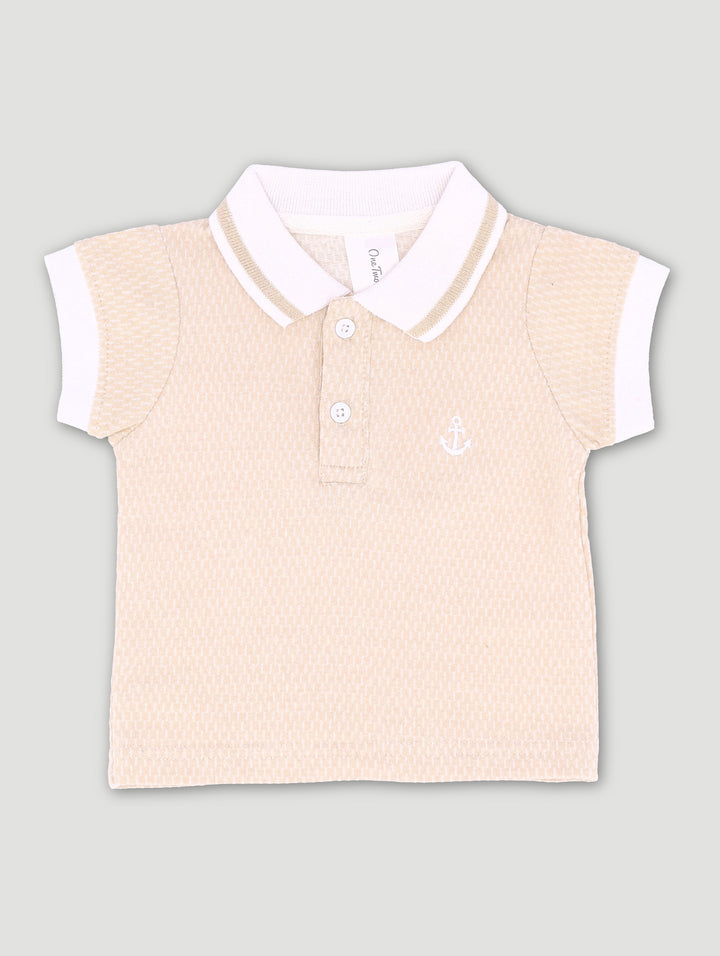 Baby Boys Dobby Occasion Golfer - Stone