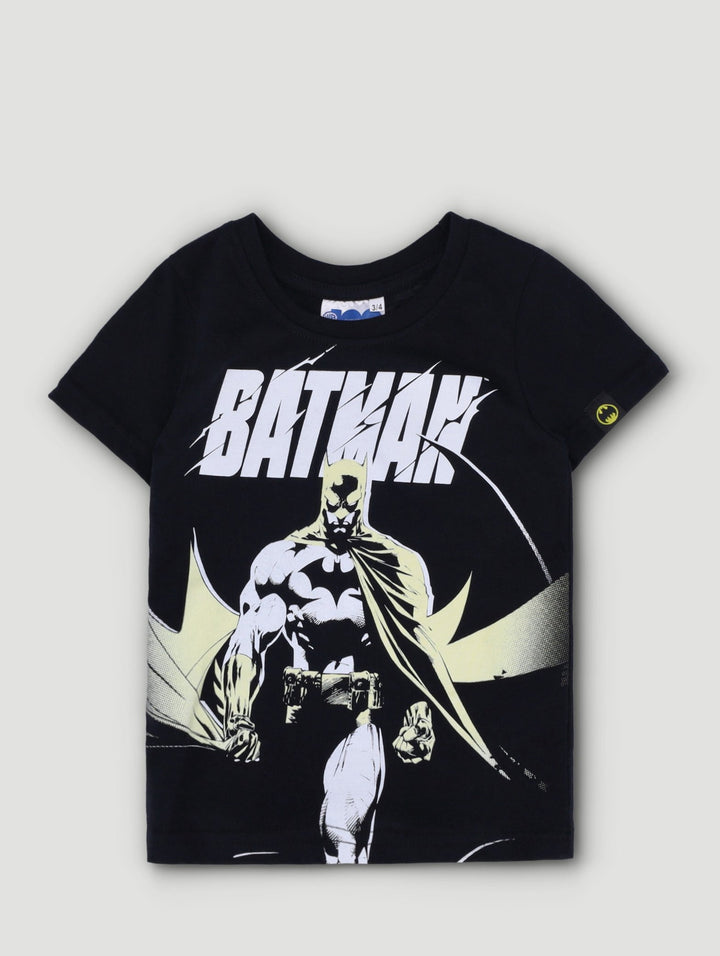 Pre-Boys Batman Print Tee - Black