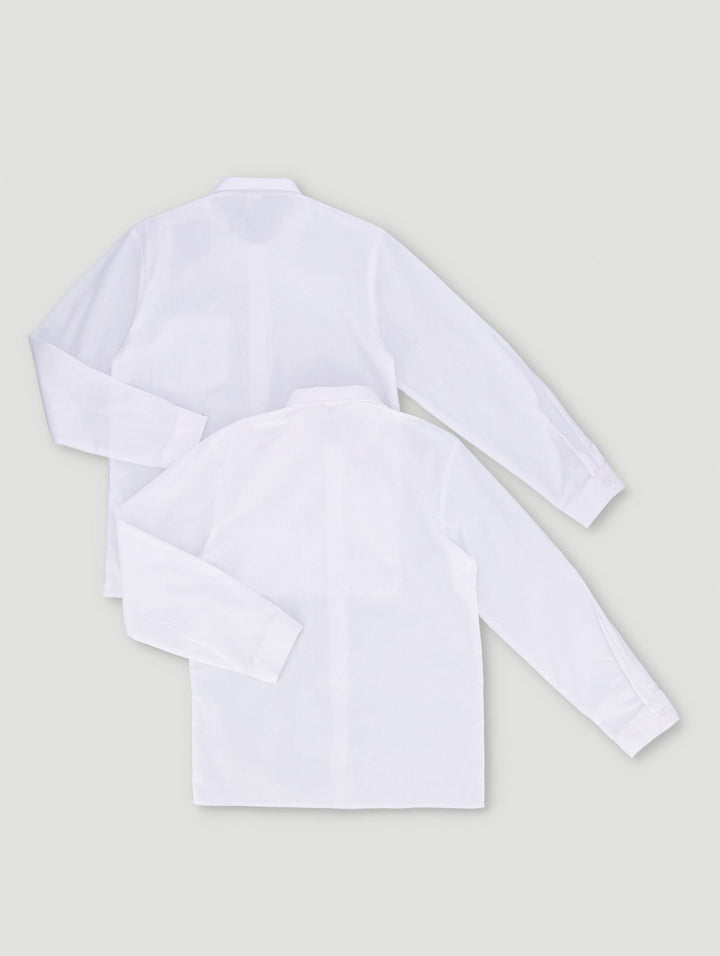 Girls 2 Pack Long Sleeve Shirts - White