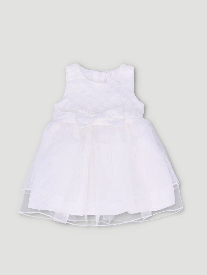 Baby Girls Anglaise Bow Dress - White