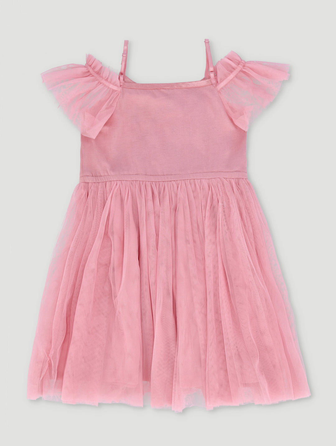 Pre-Girls Mesh Sleeve Party Dress - Light Pink