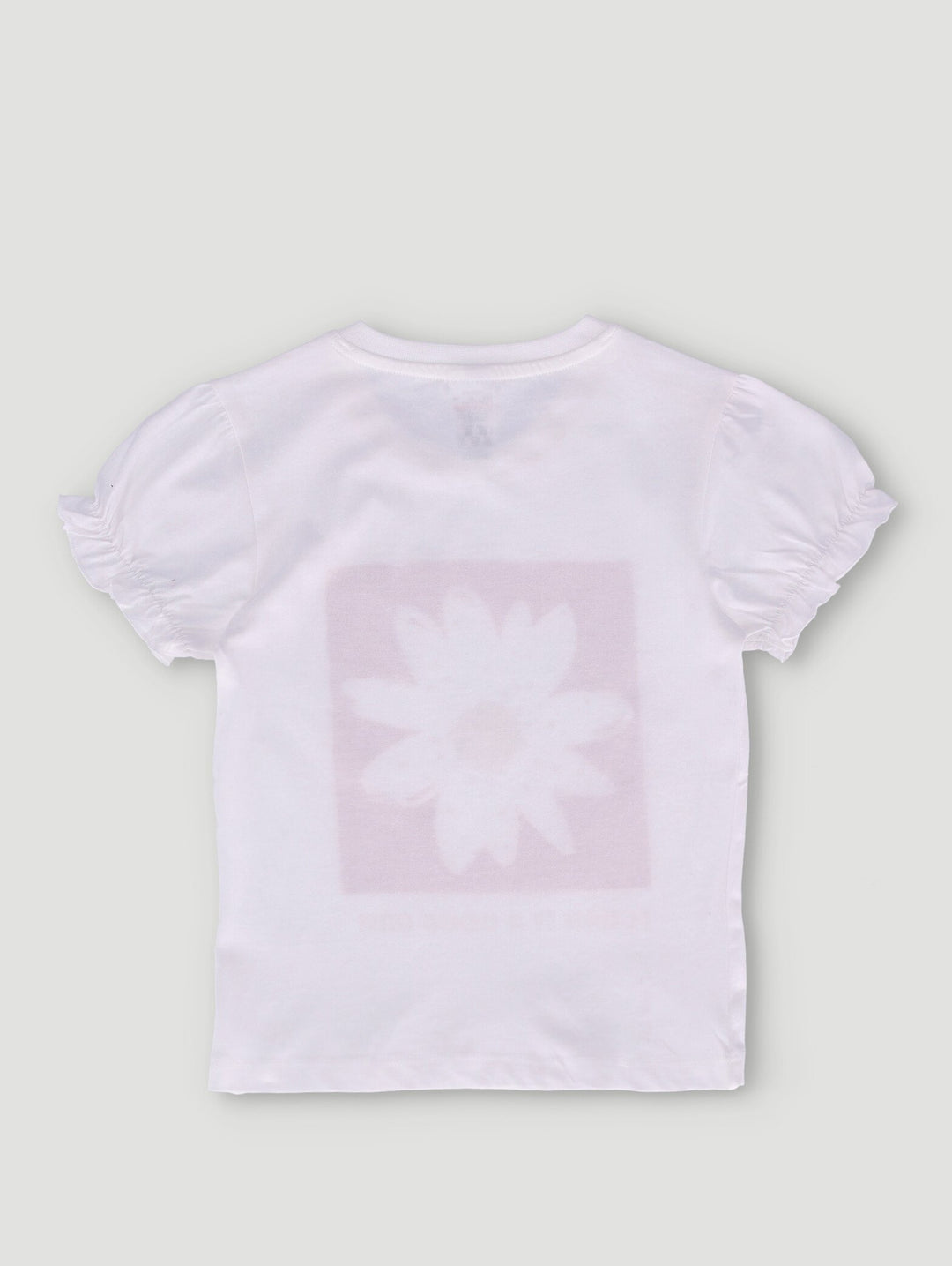 Pre-Girls Tee With Flower Sequin - White