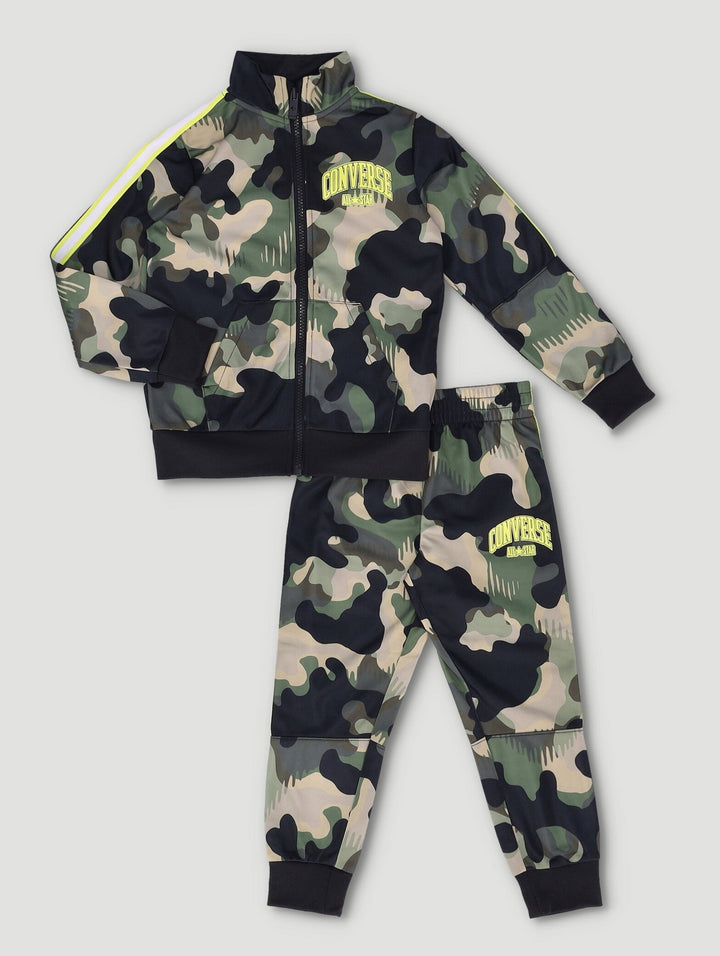 Pre-Boys Camo Tricot Set - Dark Green