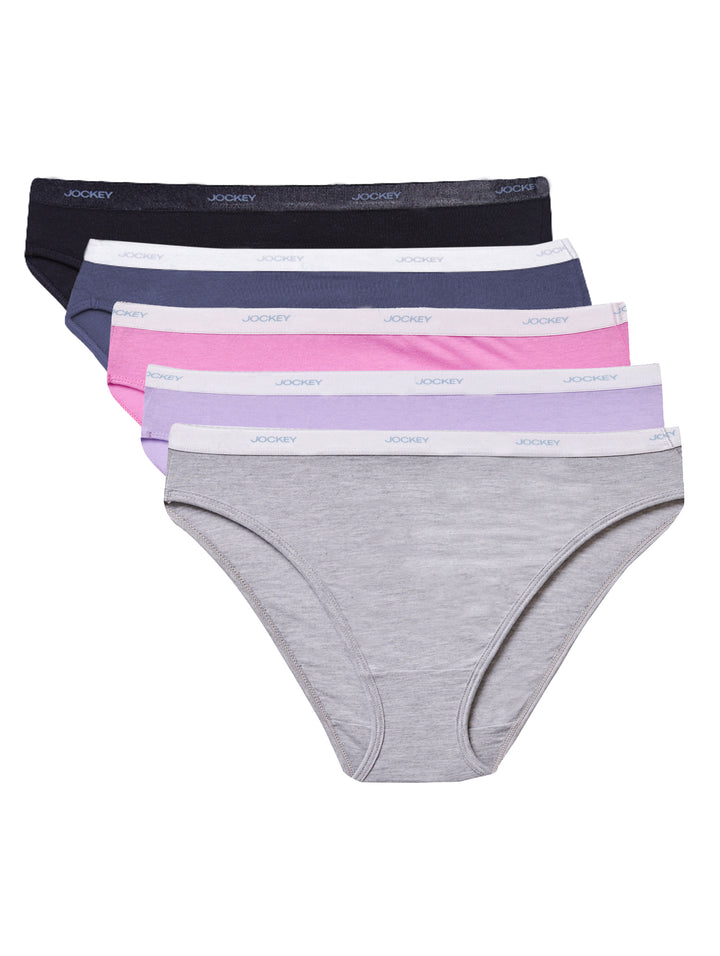 5 Pack Hi-Cut Plain Panties