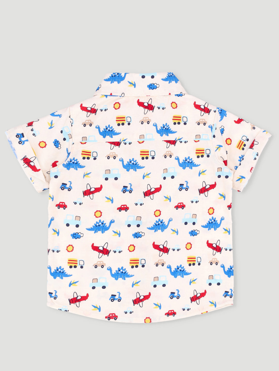 Baby Boys Occasion Shirt Allover Car Print Top - White