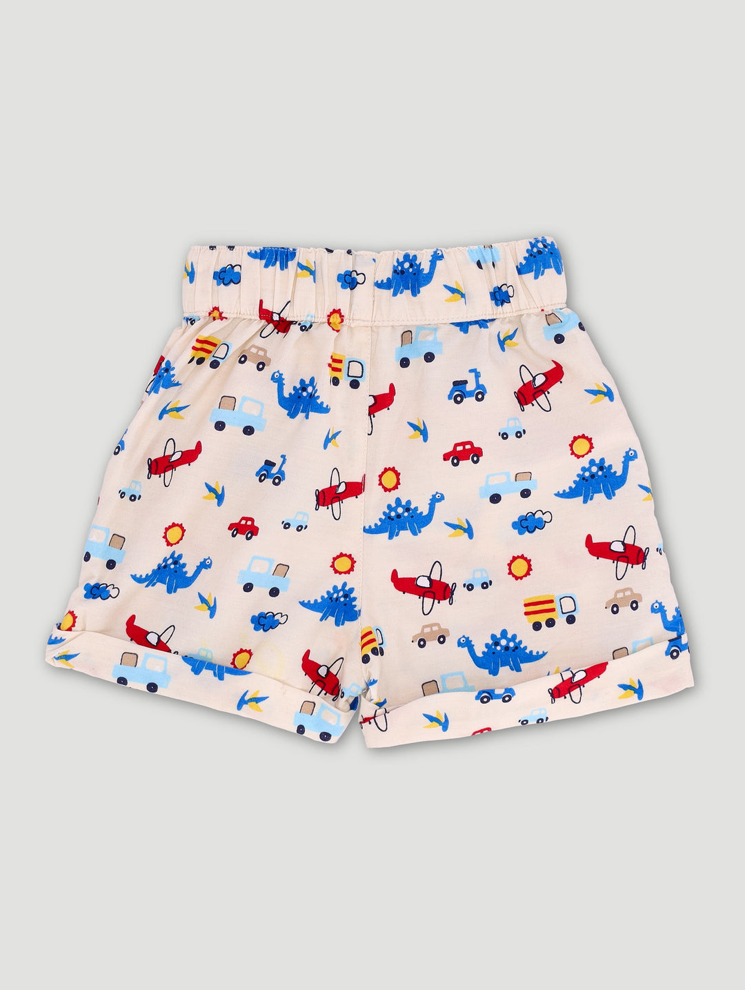 Baby Boys All Over Car Print Occasion Shorts - White