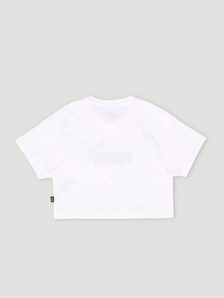 Pre-Girls Logo Cropped Tee - White