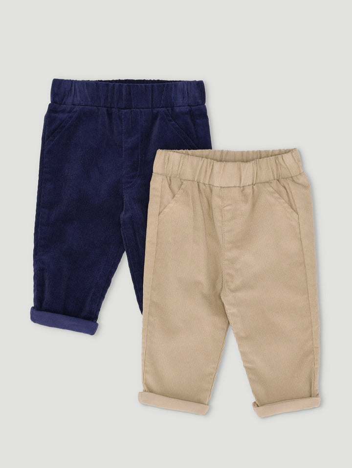 Baby Boys 2 Pack Corduroy Bottoms - Navy